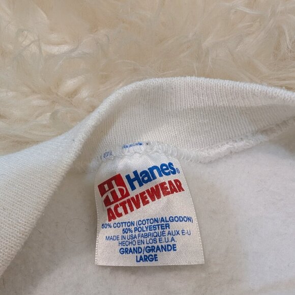 Hanes Vintage White Hellfire & the Dalmatians Crew Neck Sweatshirt Size L - Picture 4 of 8